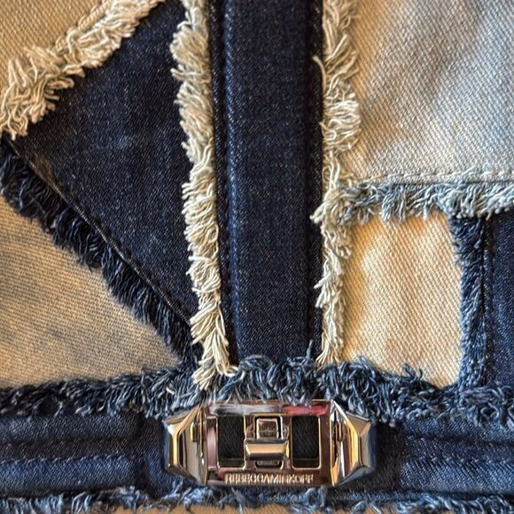 Rebecca Minkoff Love Denim Multi Blue Patchwork Chain Crossbody Shoulder Bag. - Picture 6 of 8